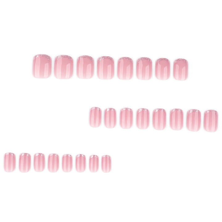 Glamorous nail extensions with glitter finish Kalsten
