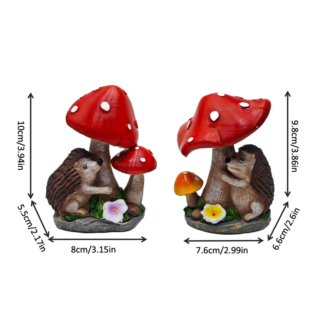 Cute decorative figure with hedgehog and fly agarics Kalsten
