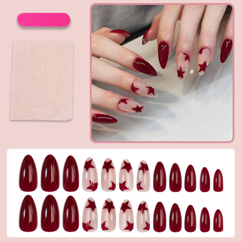 Artificial nail set with sparkling stars and elegant accents Kalsten