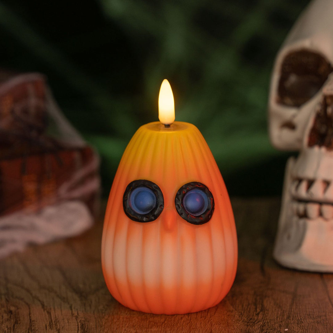 Creepy pumpkin decoration candle
