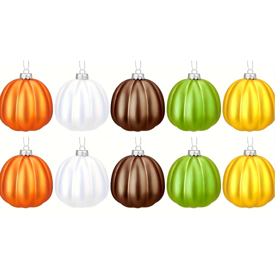 Hanging Christmas Ornaments in Pumpkin Glass Design Ornament Set