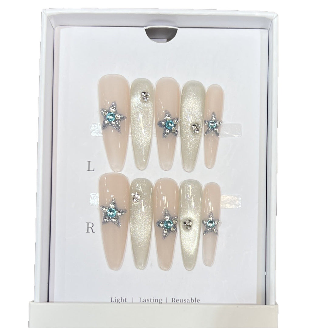 Star-Accent Press-On Nail Art Set Kalsten