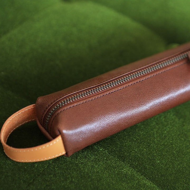Stylish Zippered Leather Pencil Case Kalsten