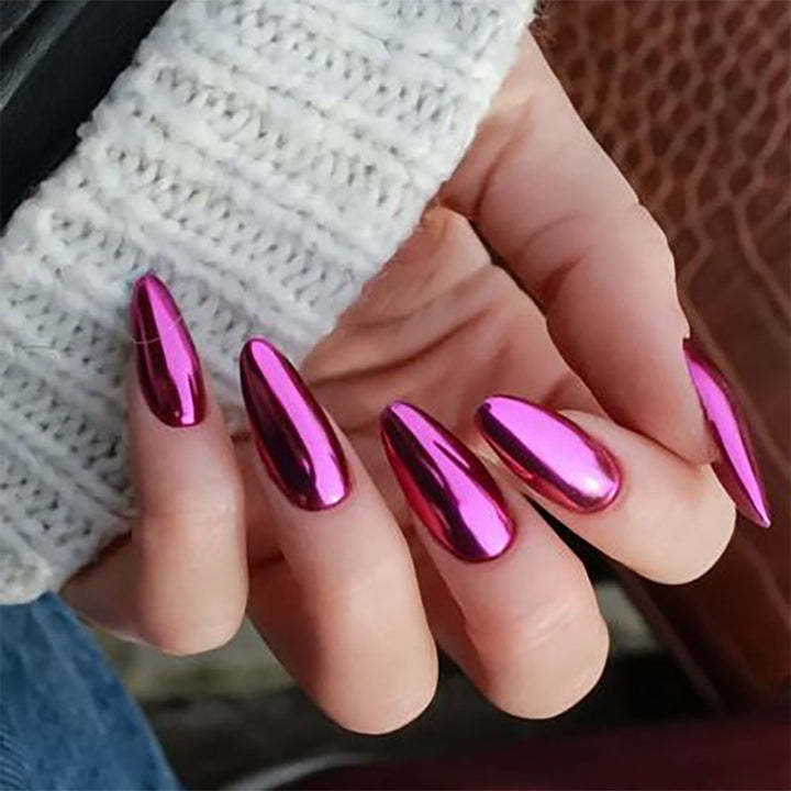 High-Shine Almond-Shaped Press-On Nail Set Kalsten