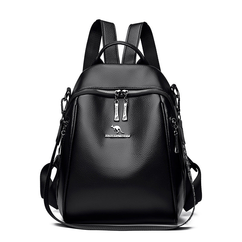 Chic Multi-Functional Leather Backpack