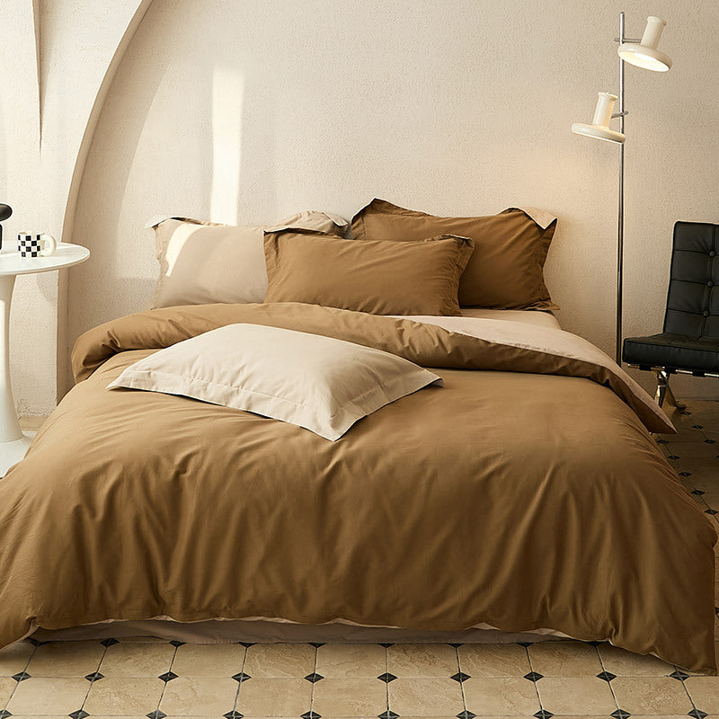 Bedding set made of premium cotton blend fabric reversible design with hidden zipper