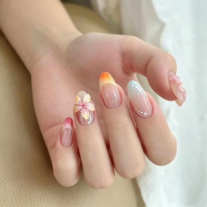 Floral Decorative Press-On Nails Set Kalsten