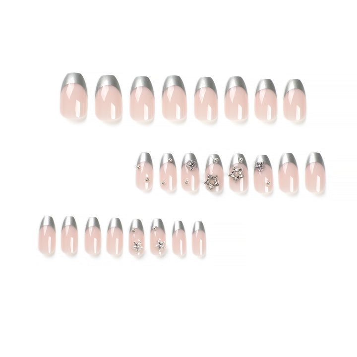 Glamorous acrylic nails with sparkling star design Kalsten