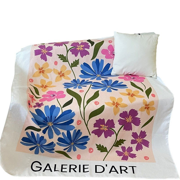 Floral Patterned Quilted Throw Blanket
