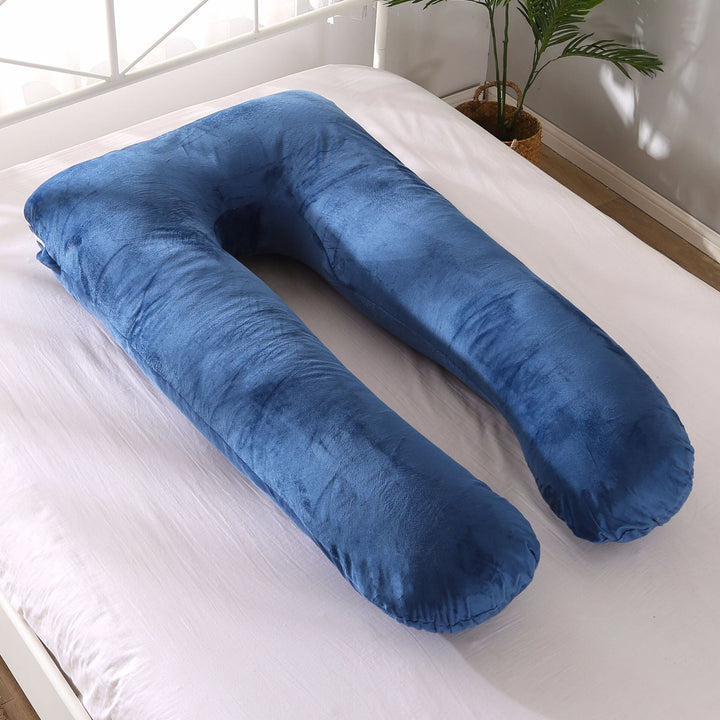full-body U-shaped pregnancy support pillow with ergonomic lumbar and hip contour and removable breathable cover Kalsten
