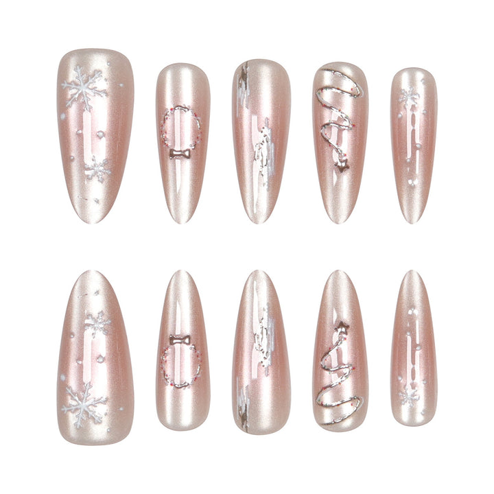 Premium Stiletto Press-On Nails with Elegant Frosted Design Kalsten