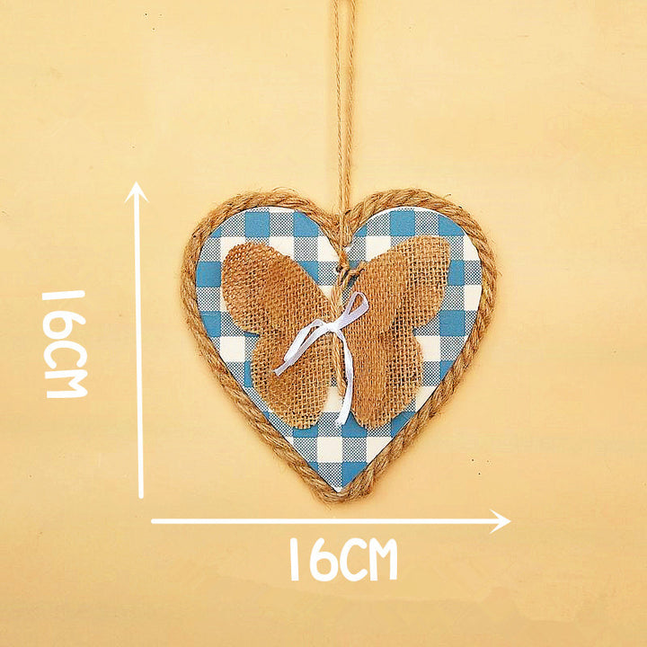 Heart-Shaped Decorative Wall Decor with Butterfly Motif