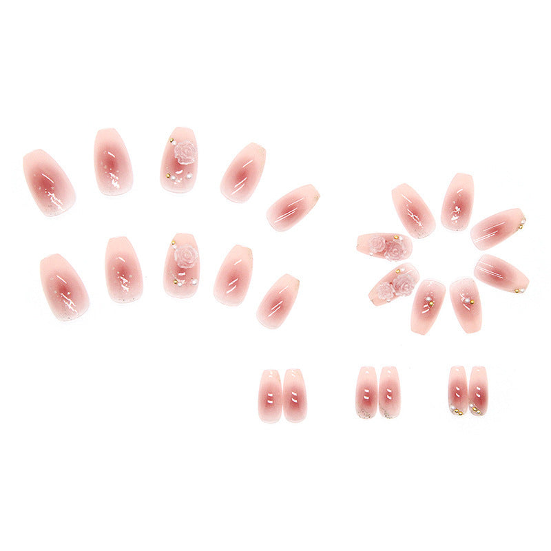 Decorative Floral-Embellished Press-On Nail Set
