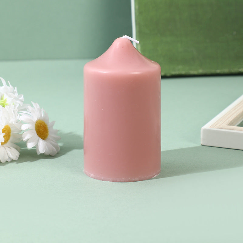 Ribbed Vertical-Fluted Decorative Pillar Candle with Premium Wax Blend