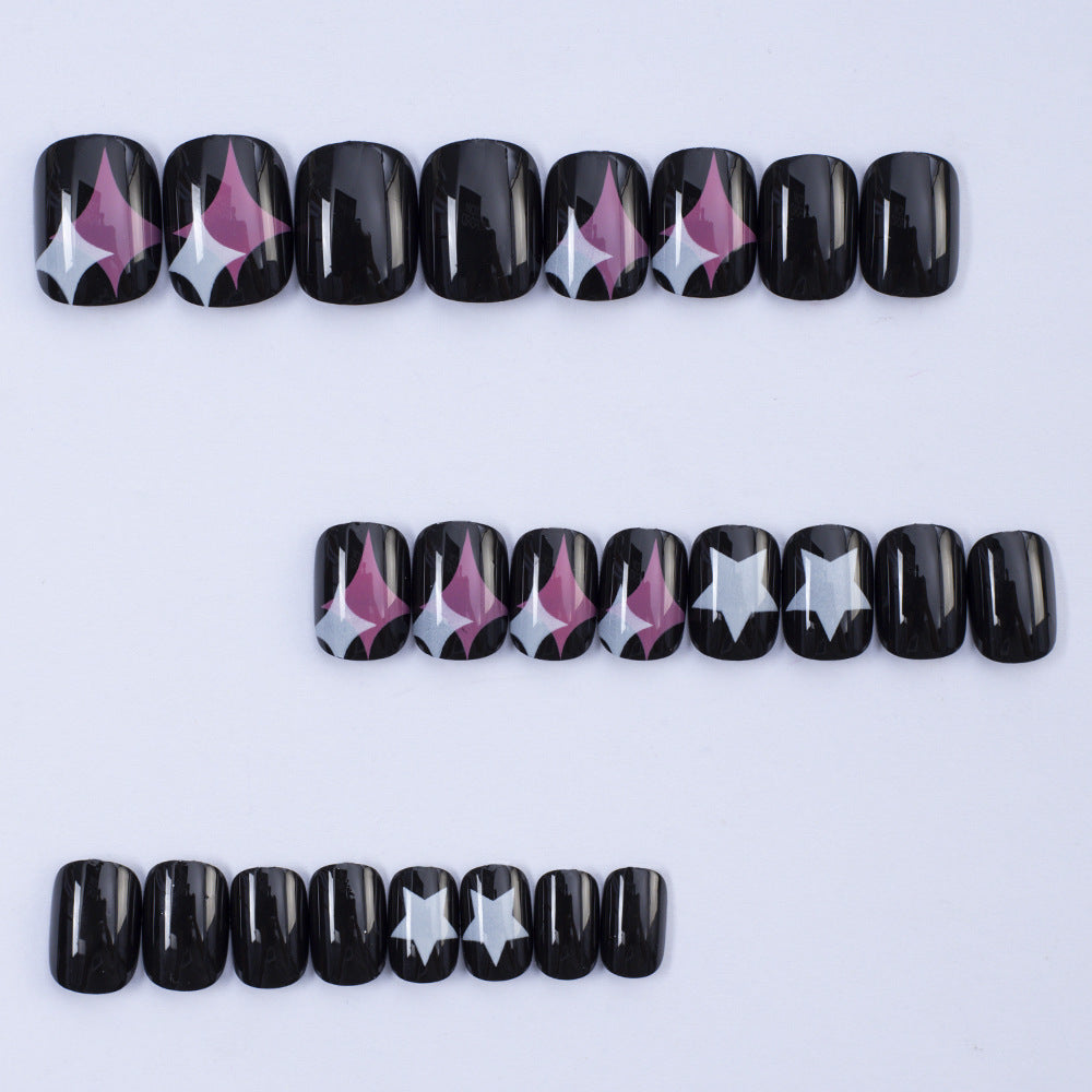 Artificial Nail Set with Modern Star Patterns Kalsten
