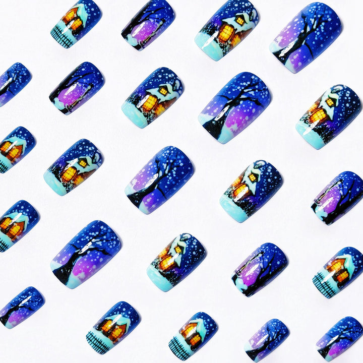 Artistic Winter Scene Nail Art Kalsten