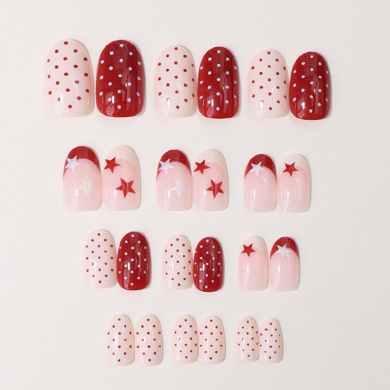 Decorative Star-Pattern Press-On Nails Kalsten