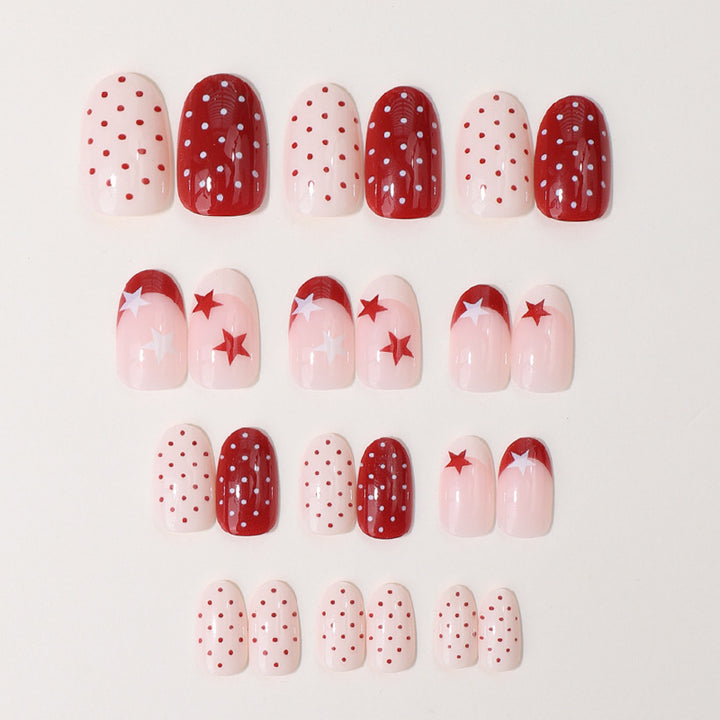 Decorative Star-Pattern Press-On Nails Kalsten