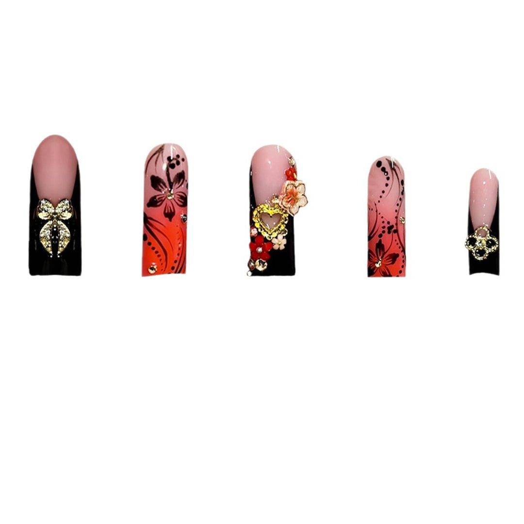 Decorative Floral Design Press-On Nails Kalsten