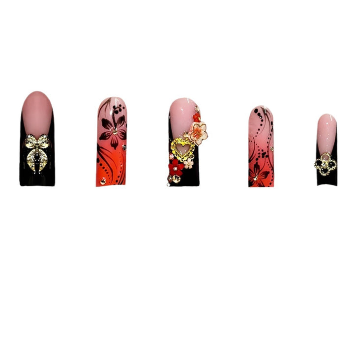 Decorative Floral Design Press-On Nails Kalsten