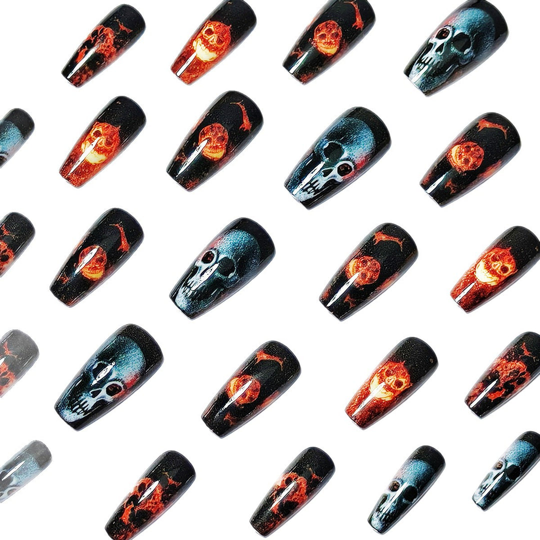 Creative acrylic nails with skull design Kalsten