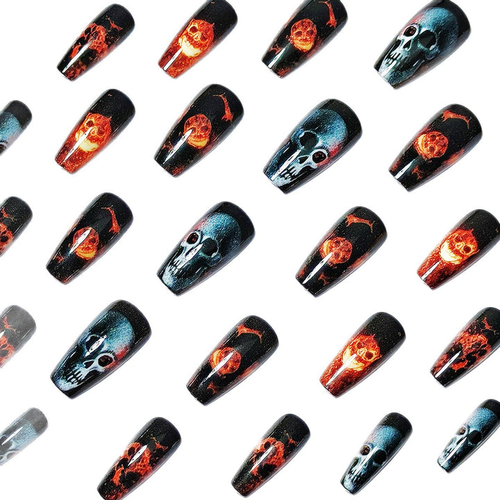 Creative acrylic nails with skull design Kalsten