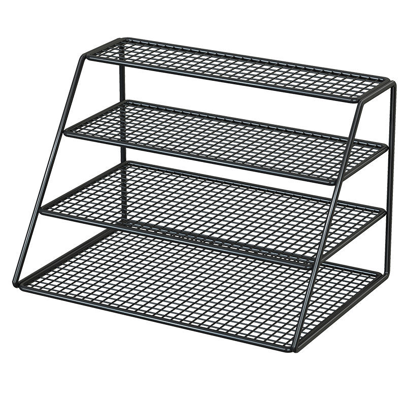 Multi-Tier Compact Metal Mesh Shoe Display Rack for Entryway and Closet