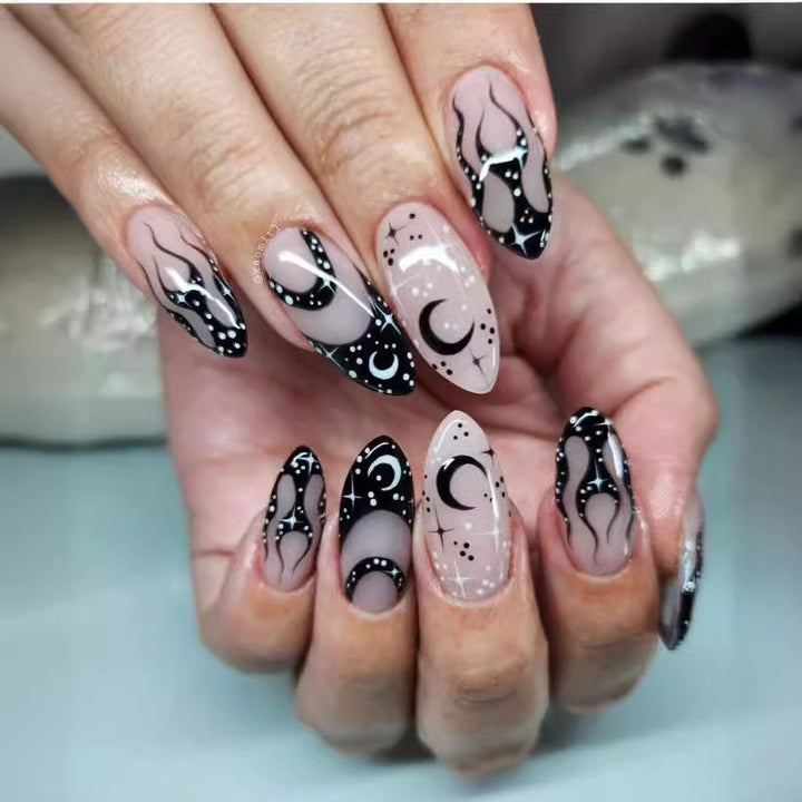 Artful Ghost-Themed Press-On Nails Kalsten