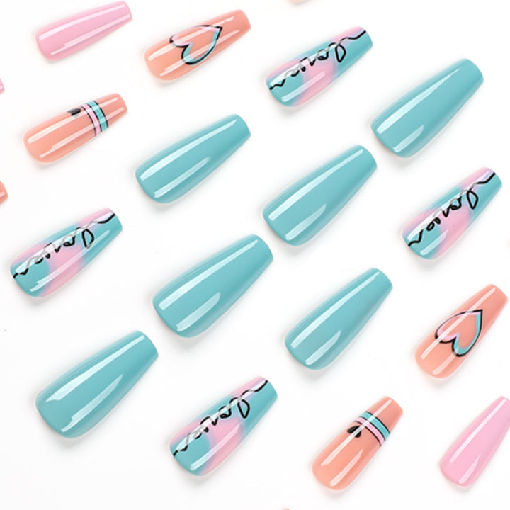 Artful acrylic nails in modern design with creative colors Kalsten