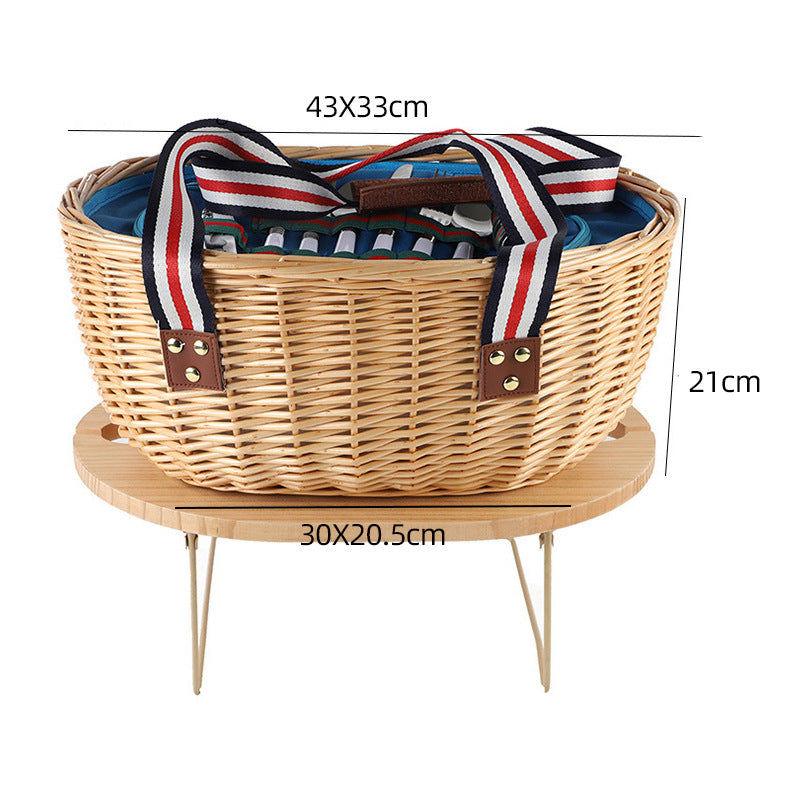 Exclusive basket with handles made of woven rattan Kalsten