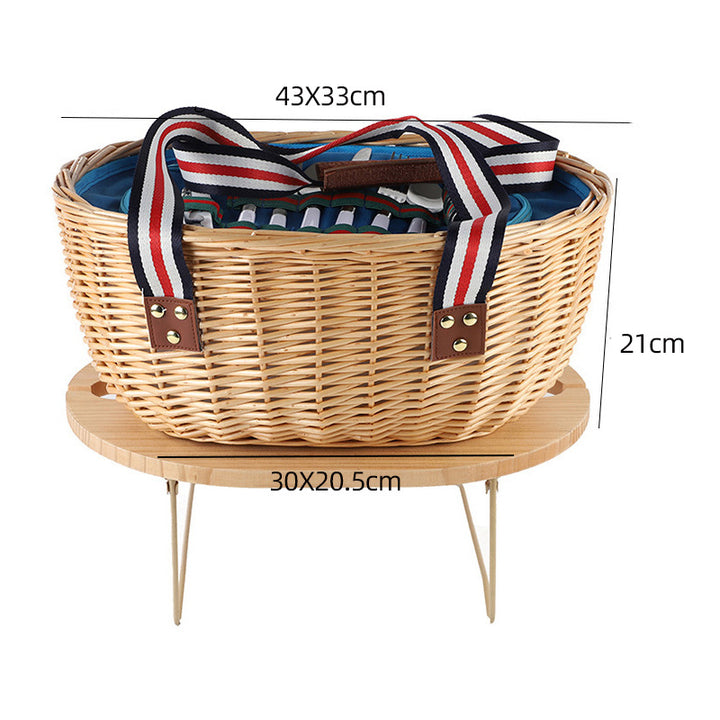 Exclusive basket with handles made of woven rattan Kalsten