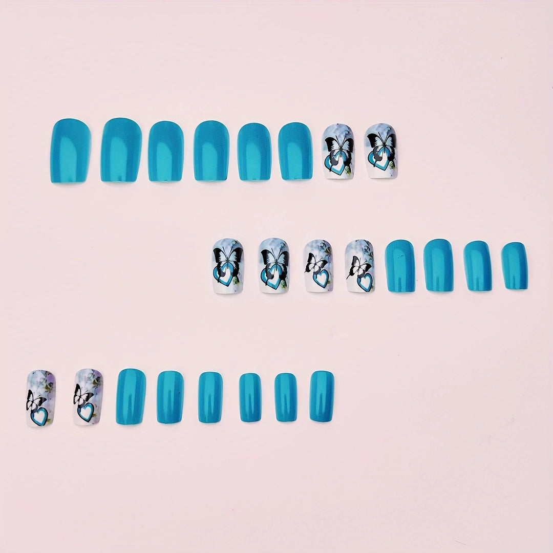 Artificial artificial nails with detailed butterfly design Kalsten