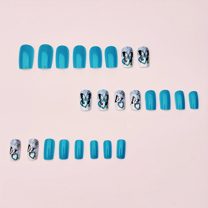 Artificial artificial nails with detailed butterfly design Kalsten