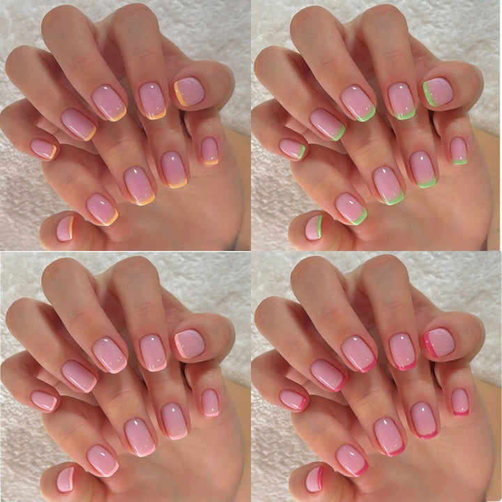 Chic French Tip Acrylic Press-On Nails Kalsten