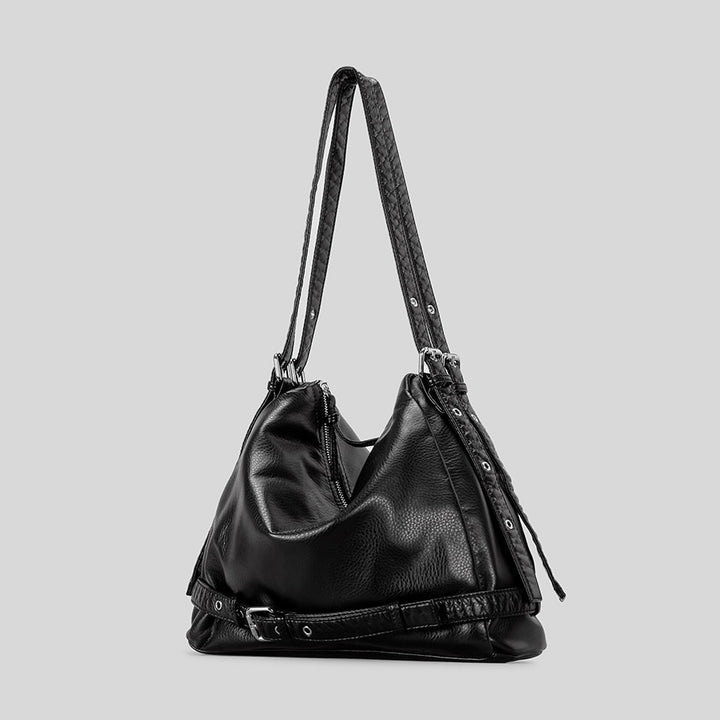 Casual Slouchy Leather Shoulder Bag