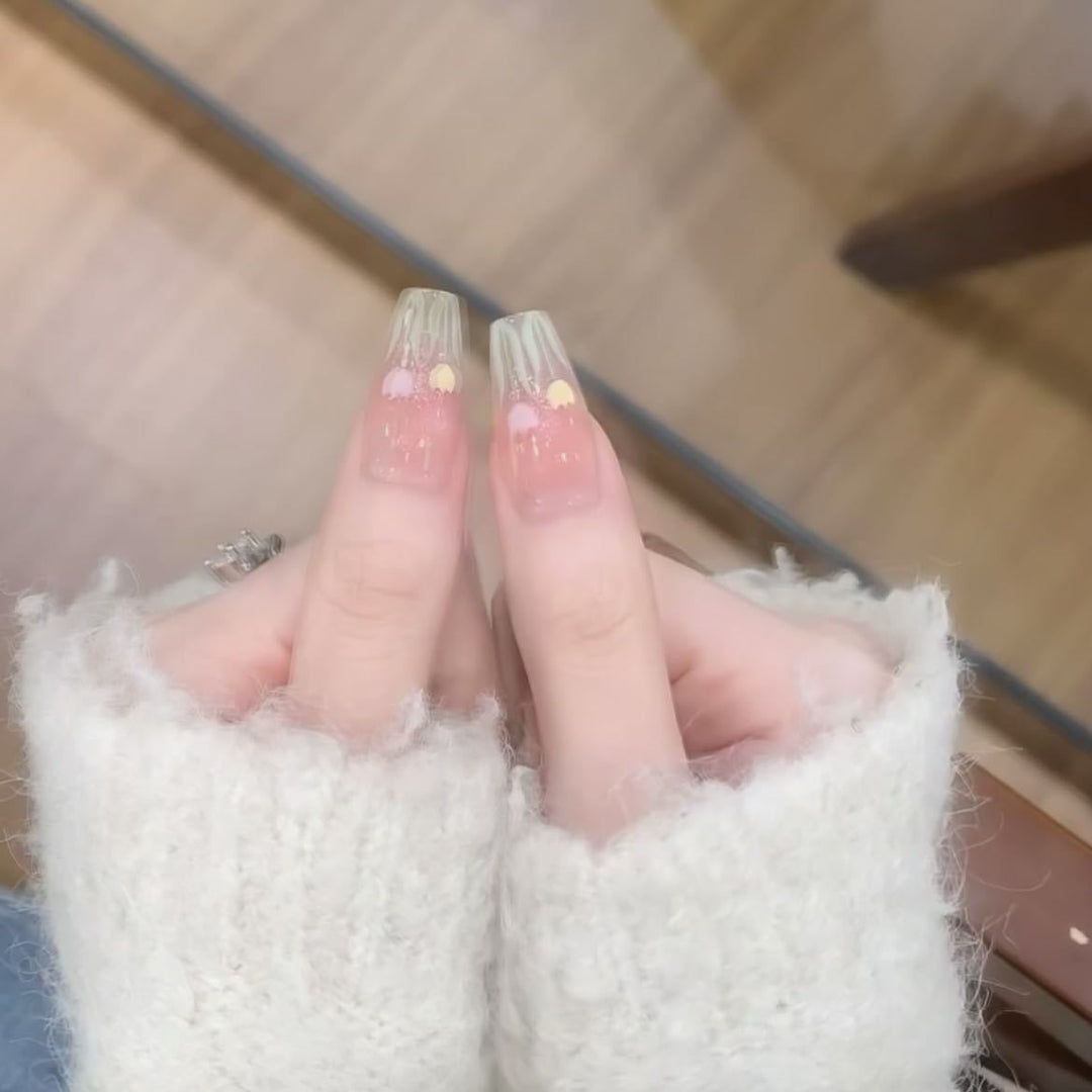 Floral Artistic Press-On Nails Kalsten