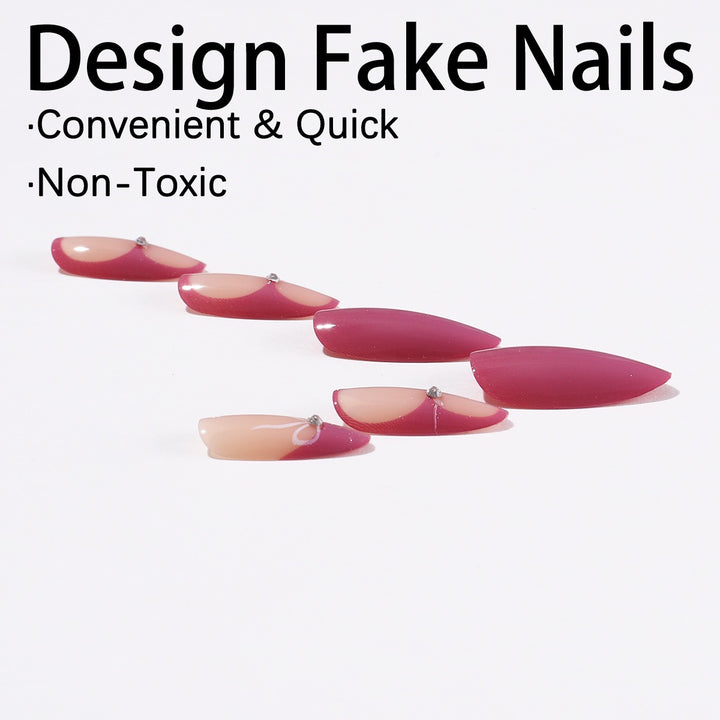 Elegant artificial nails with glitter accents Kalsten