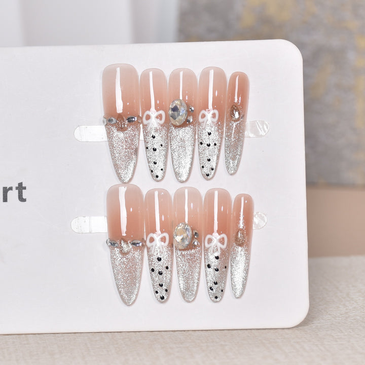 Glittering Decorative Press-On Nail Art Kalsten