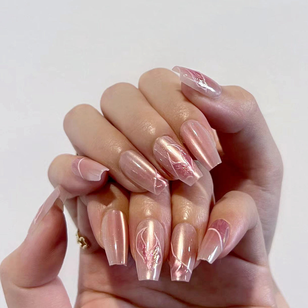 Artistic Press-On Nails with Floral Designs Kalsten