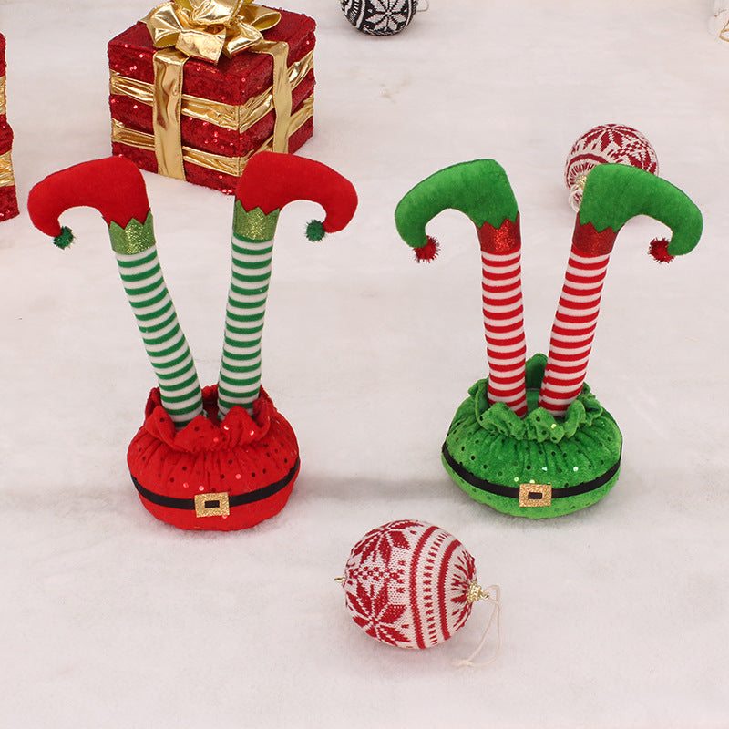 Christmas plush figure with movable elf pillars