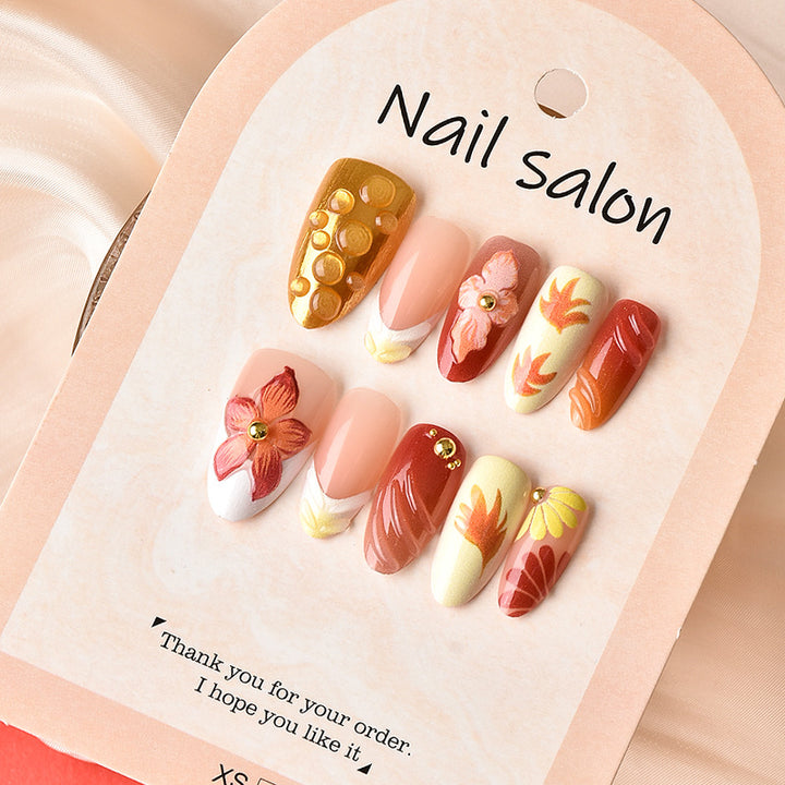 Artistic Floral-Design Press-On Nails