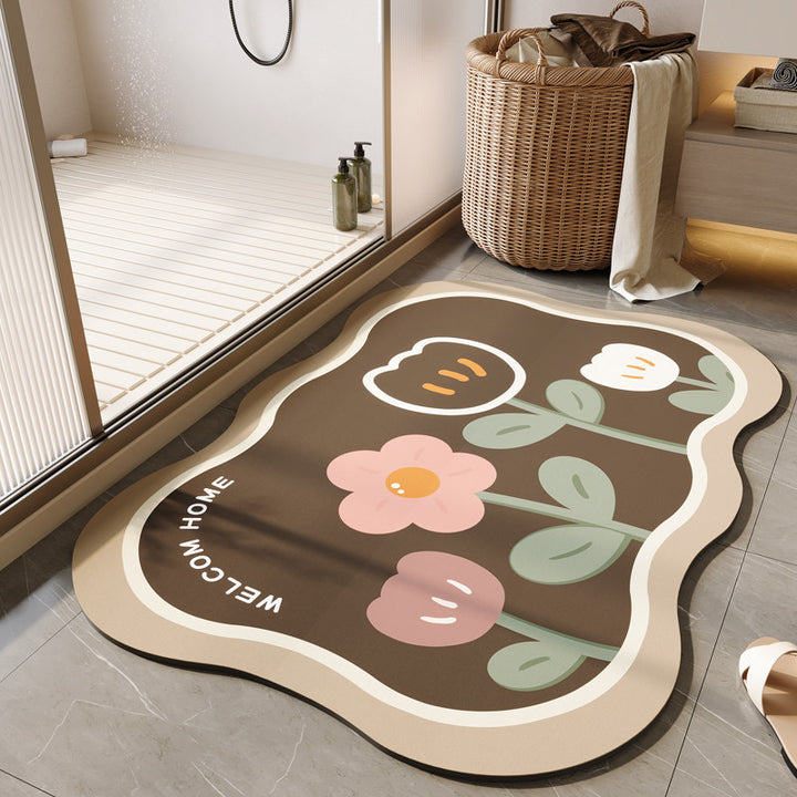 Decorative Floral Bath Mat Kalsten