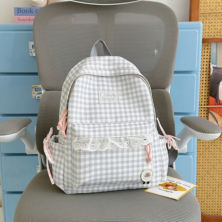 Cute Gingham Print Backpack Kalsten