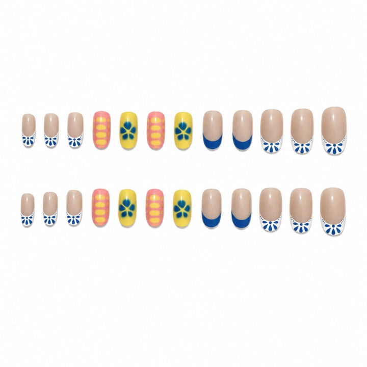Artificial nails with colorful floral accents Kalsten