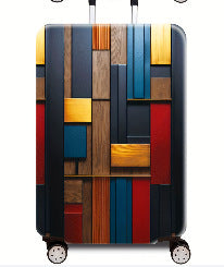 Women Hard Shell Suitcase with Modern Wood Pattern Kalsten