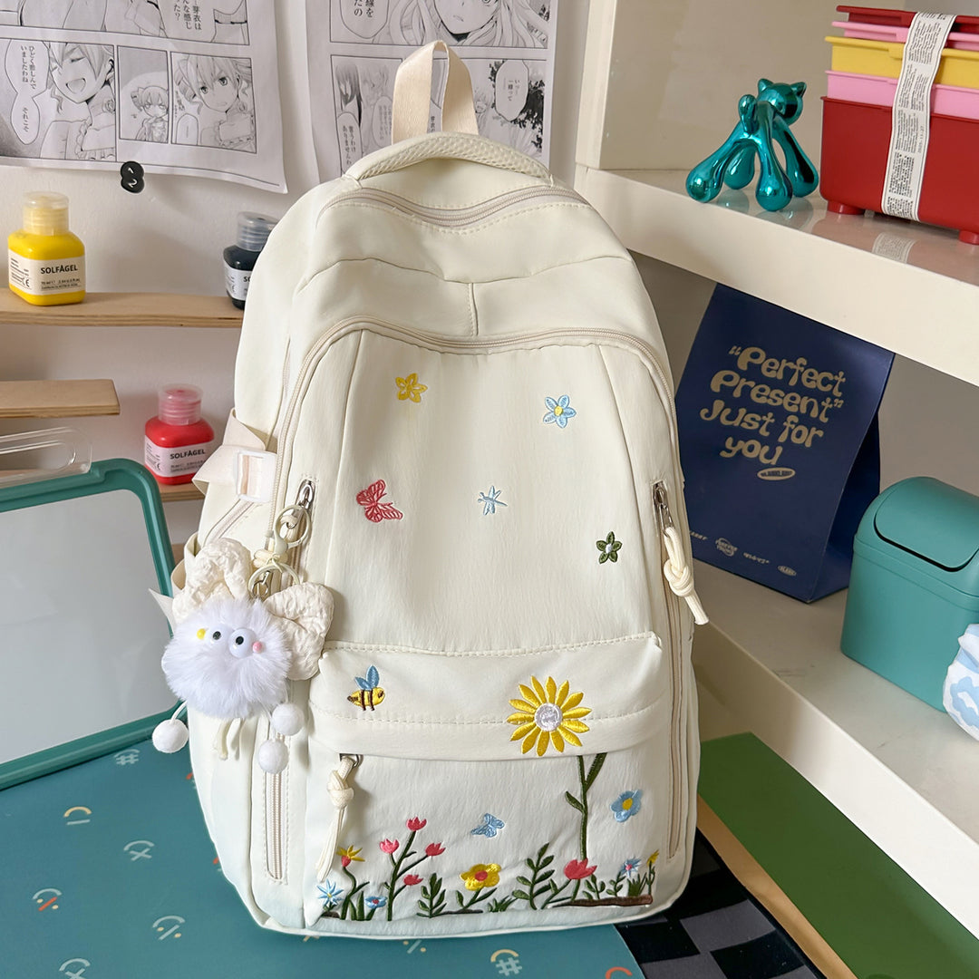Embroidered Floral Design Backpack Kalsten