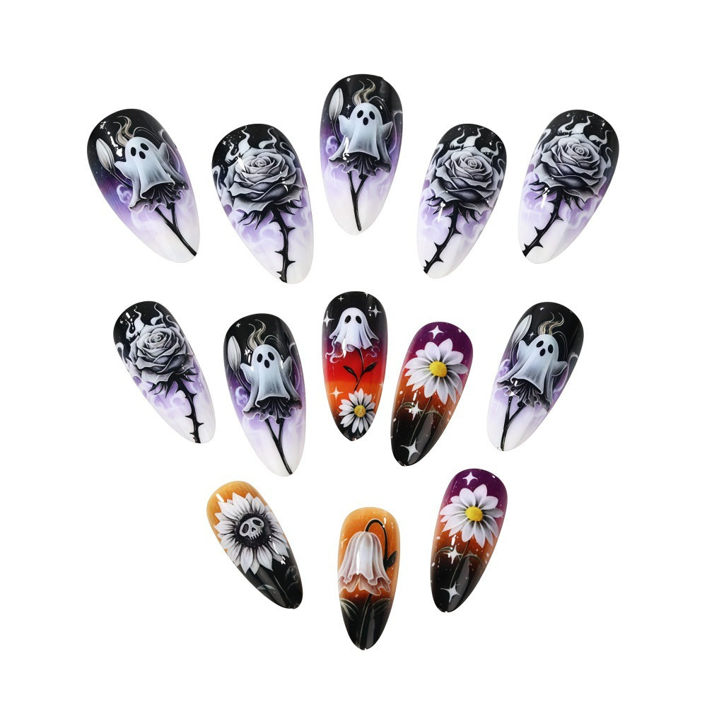 Creative artificial nails in spooky Halloween design Kalsten