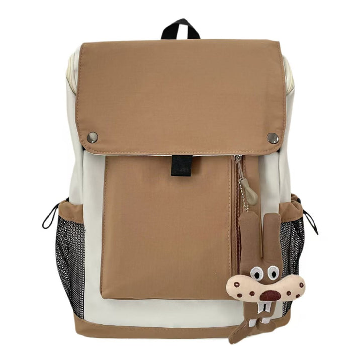 Backpack with Functional Design and Cute Plush Pendant Kalsten