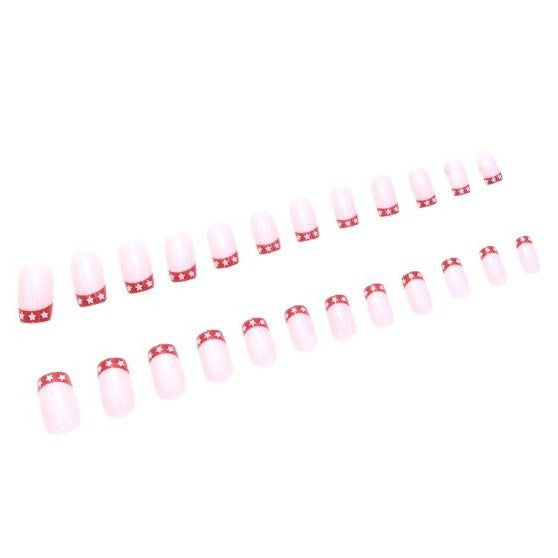 Star-Embellished French Tip Nail Art Kalsten
