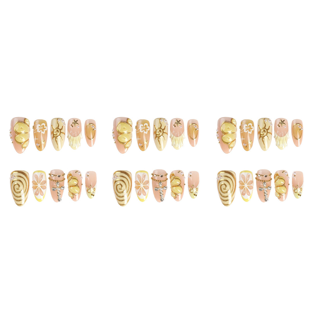 Artistic Floral Premium Press-On Nail Set kalsten